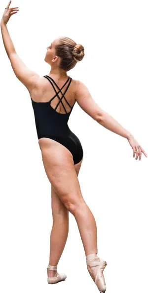 IBAKOM Ballet Leotard for Women Double Strap Adult Gymnastics Leotards with Chest Pad High Cut Dance Basic Ballerina Costume