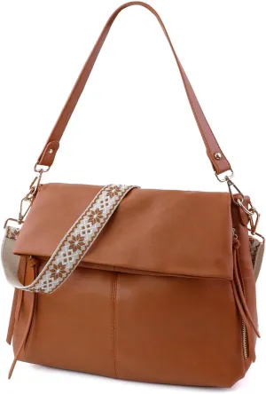 IBEE Large Hobo Crossbody Bags for Women Vegan Leather Crossbody Purse Womens Shoulder Bag with Multiple Zippers