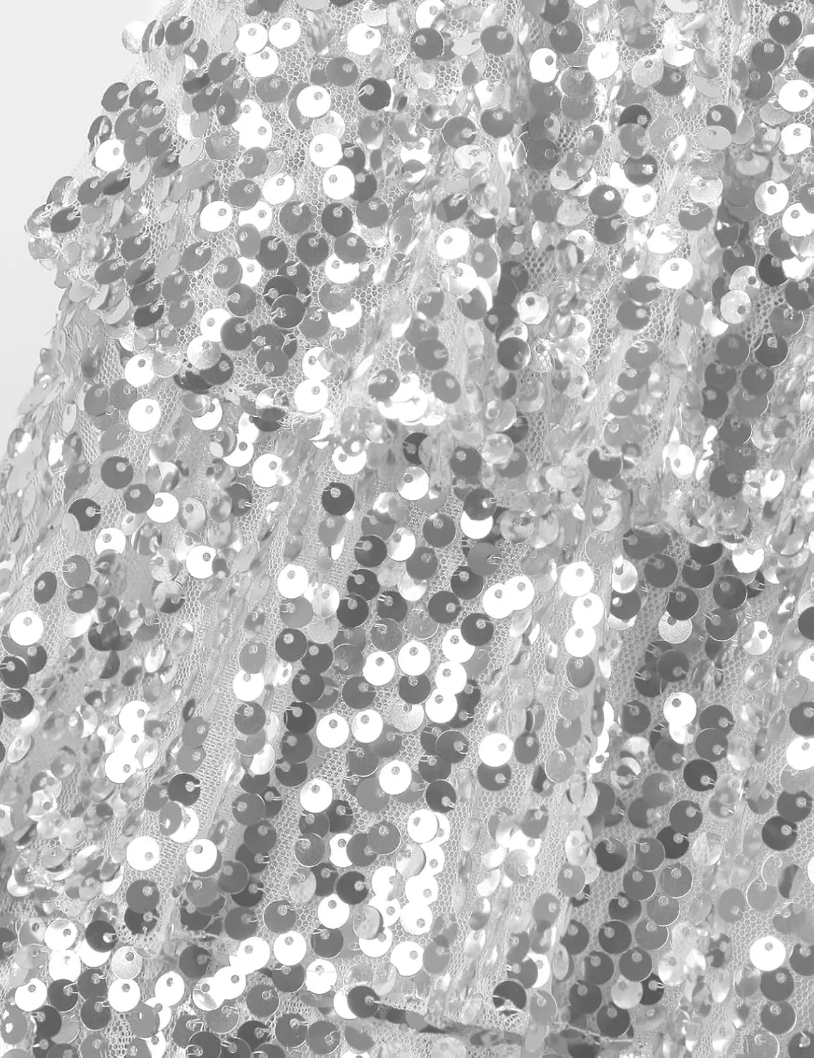 iiniim Kids Girls Sparkly Sequins Dress Leotard with Hair Tie Jazz Latin Rumba Samba Dance Performance Costume