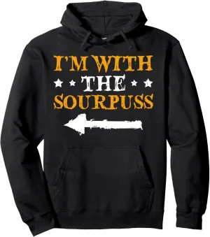 I'm With The Sourpuss Funny Couple Halloween Pullover Hoodie