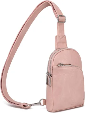 INICAT RFID Blocking Sling Bag Leather Crossbody Bags for Women Fanny Pack Cross Body for Woman Chest Bag for Travel 1.9L