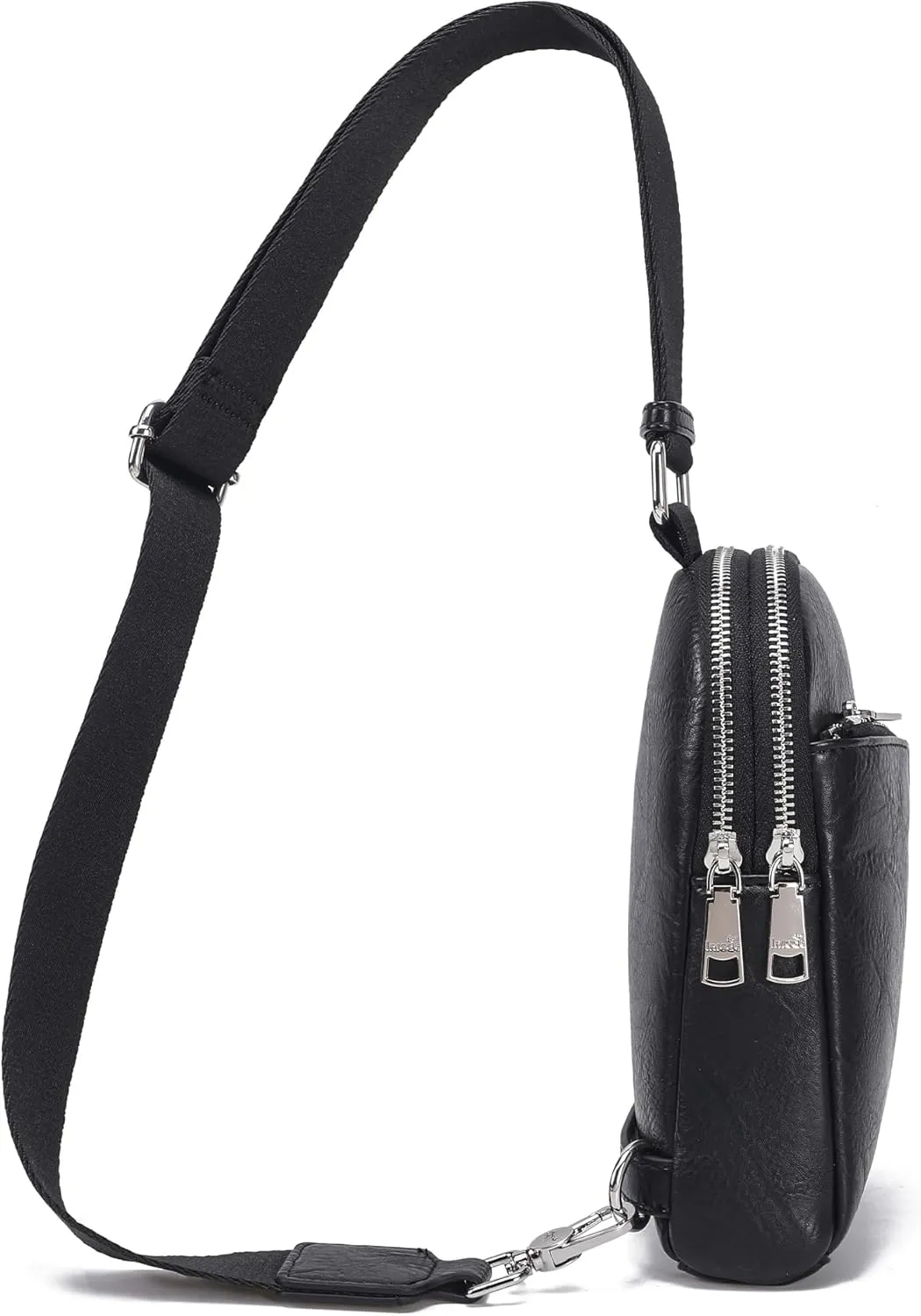 INICAT RFID Blocking Sling Bag Leather Crossbody Bags for Women Fanny Pack Cross Body for Woman Chest Bag for Travel 1.9L