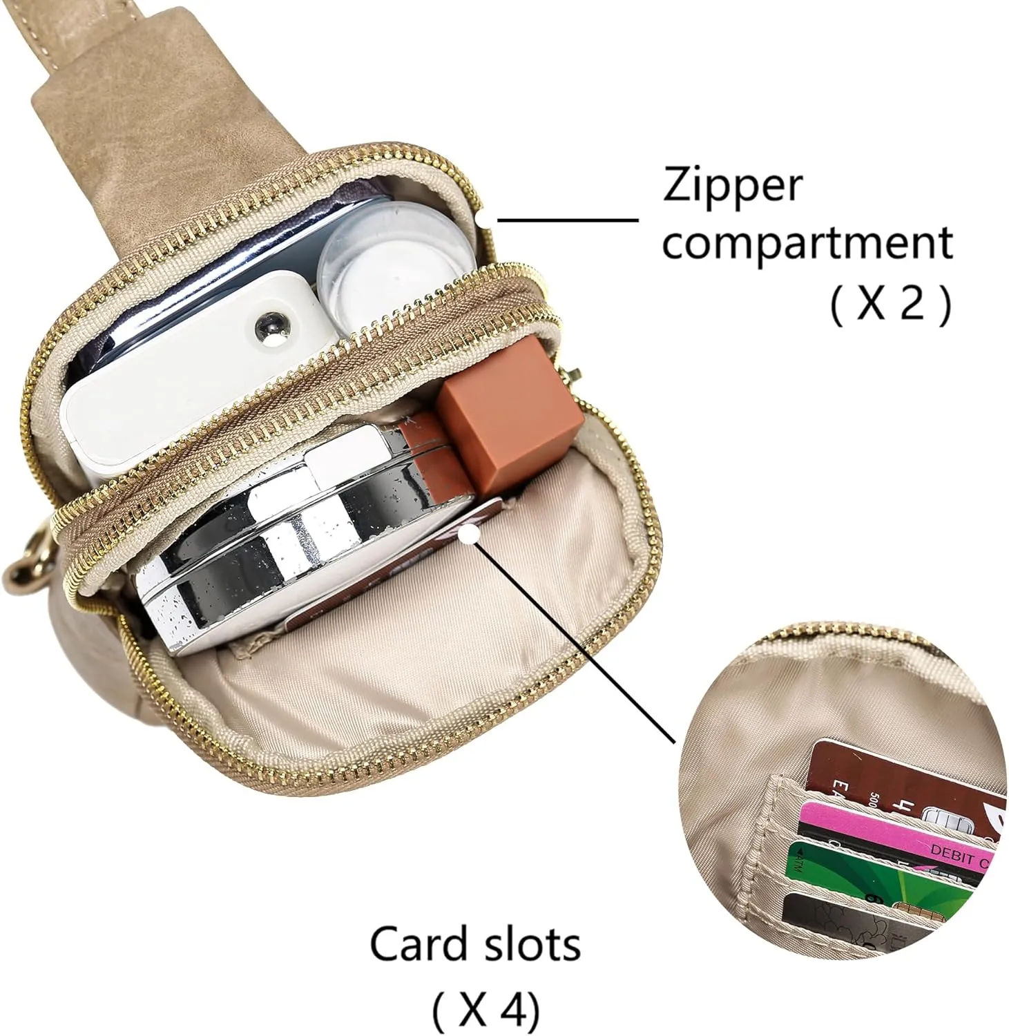 INICAT Travel Small Sling Bag Leather Crossbody Bags for Women Fanny Packs Cross Body Bag for Woman Cross Body Purses