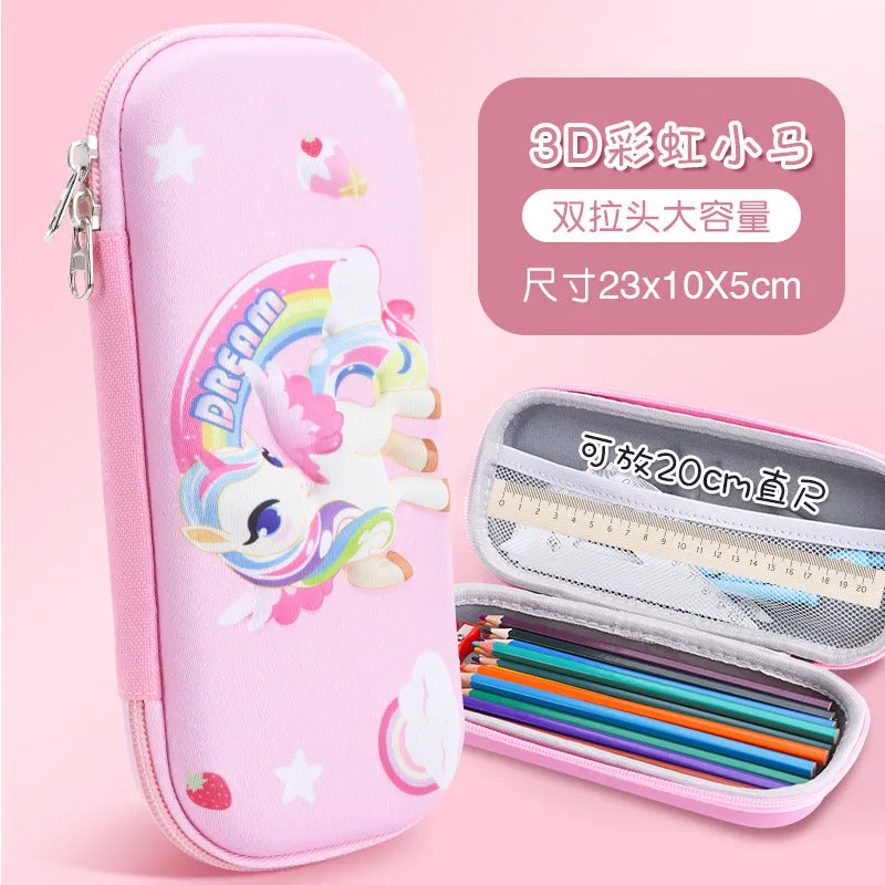 INSTOCK-Cartoon Primary School Student 3D Pencil Case