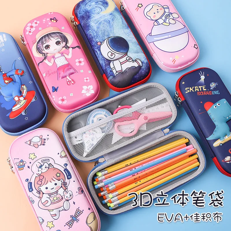 INSTOCK-Cartoon Primary School Student 3D Pencil Case