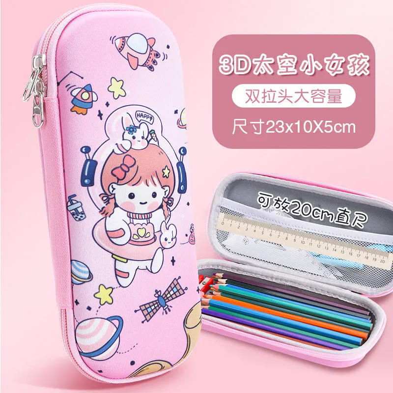 INSTOCK-Cartoon Primary School Student 3D Pencil Case