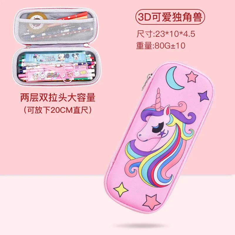 INSTOCK-Cartoon Primary School Student 3D Pencil Case