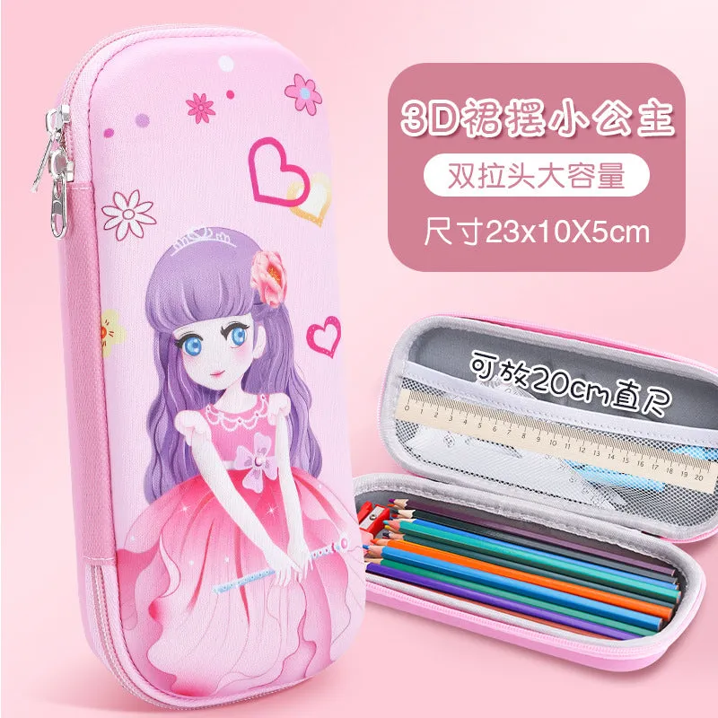 INSTOCK-Cartoon Primary School Student 3D Pencil Case