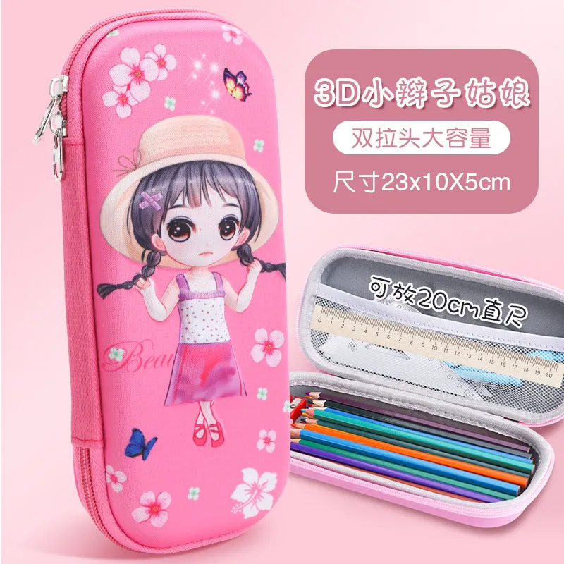 INSTOCK-Cartoon Primary School Student 3D Pencil Case