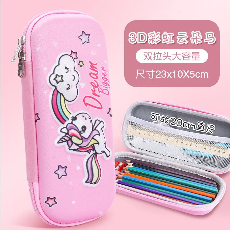 INSTOCK-Cartoon Primary School Student 3D Pencil Case