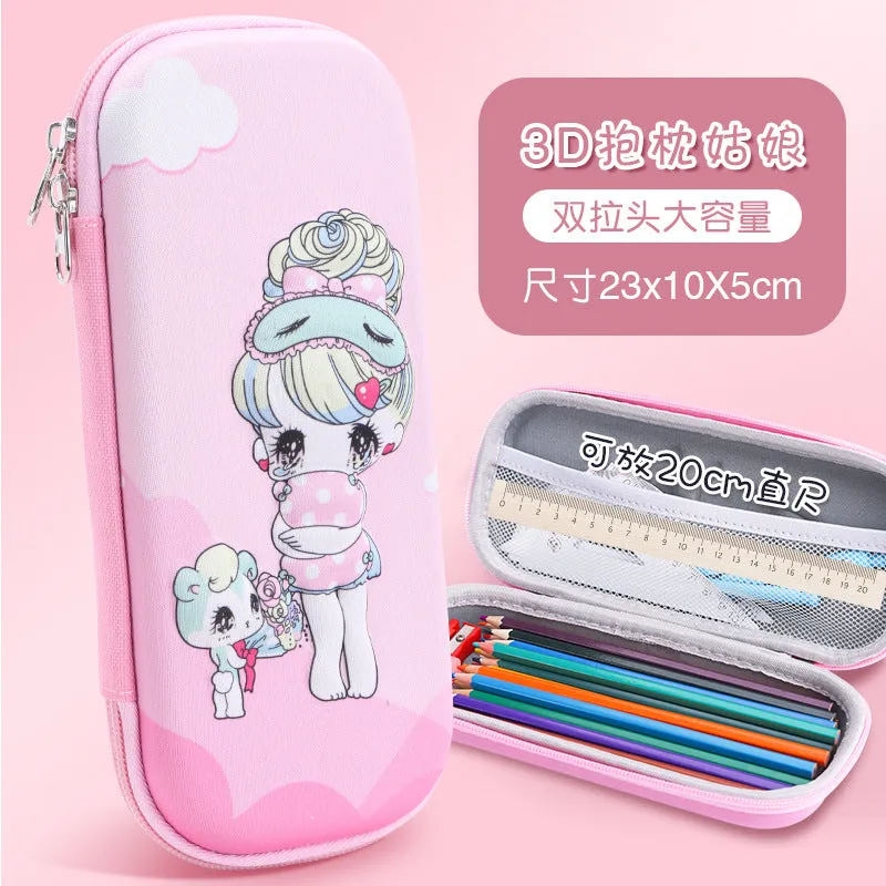 INSTOCK-Cartoon Primary School Student 3D Pencil Case