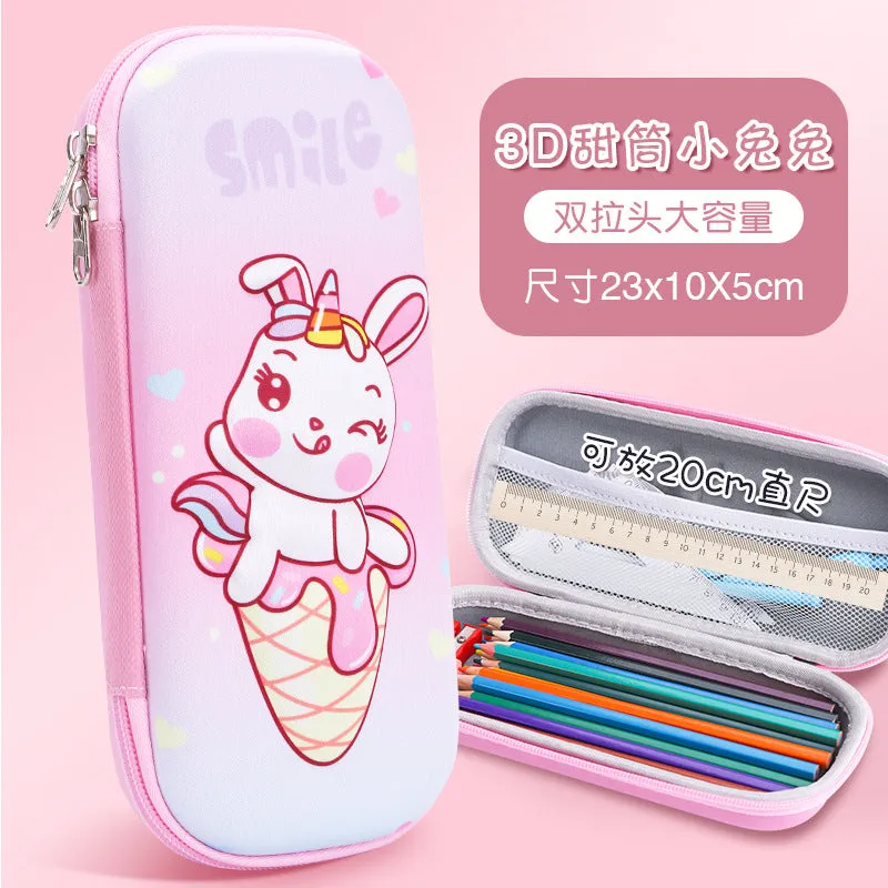 INSTOCK-Cartoon Primary School Student 3D Pencil Case