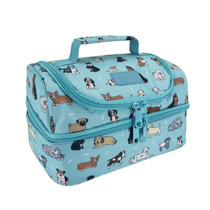 Insulated 2 Compartment Kids Lunch Bag Puppies