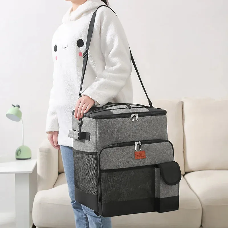 Insulated Cooler Bag With Trolley and Wheels 35L