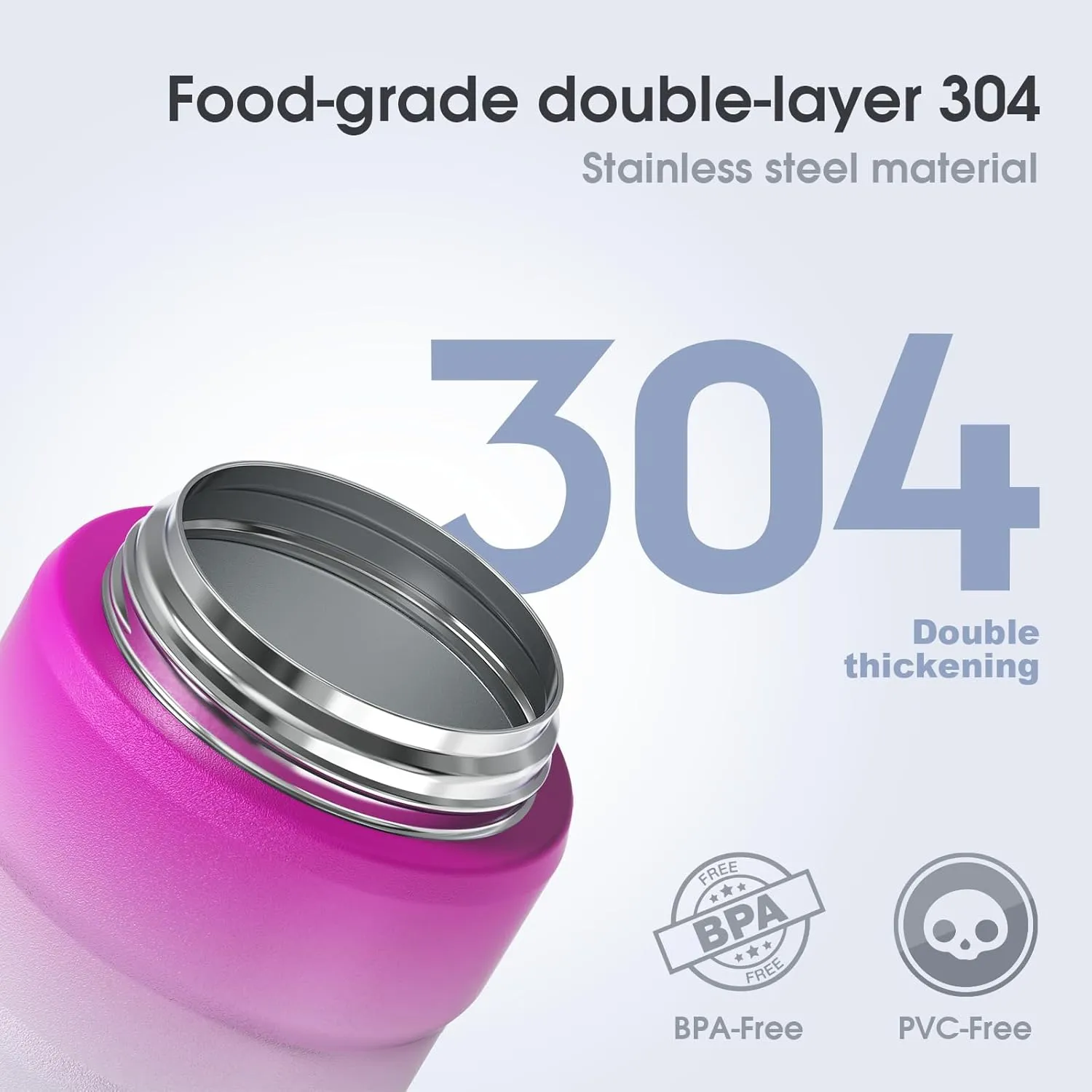 Insulated Food Jar Set – 25.4oz & 17oz Stainless Steel Containers with Folding Spoon and Carrying Bags – Leak-Proof, Keeps Food Hot or Cold for up to 12 Hours – Ideal for Work, School, Travel