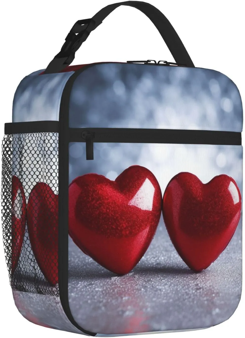 Insulated Lunch Bag for Men Women Reusable Lunch Box Two Hearts Lunchbox Leakproof Cooler Bags for Work Picnic