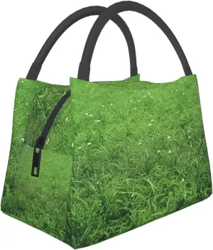 Insulated Lunch Bag for Women Reusable Lunch Box for Office Travel Thermal Lunchbox Green Lawn Lunch Tote Bags Leakproof Cooler Bag for Men Large Capacity Meal Bag