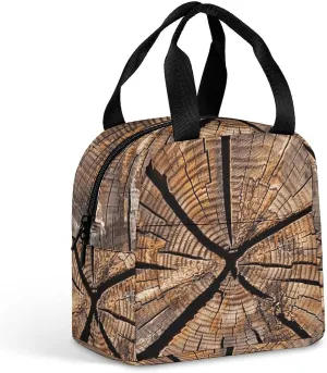 Insulated Lunch Bags Tree Stump Wood Grain Lunch Bag for Women Men Insulated Lunch Box for Work Picnic Travel