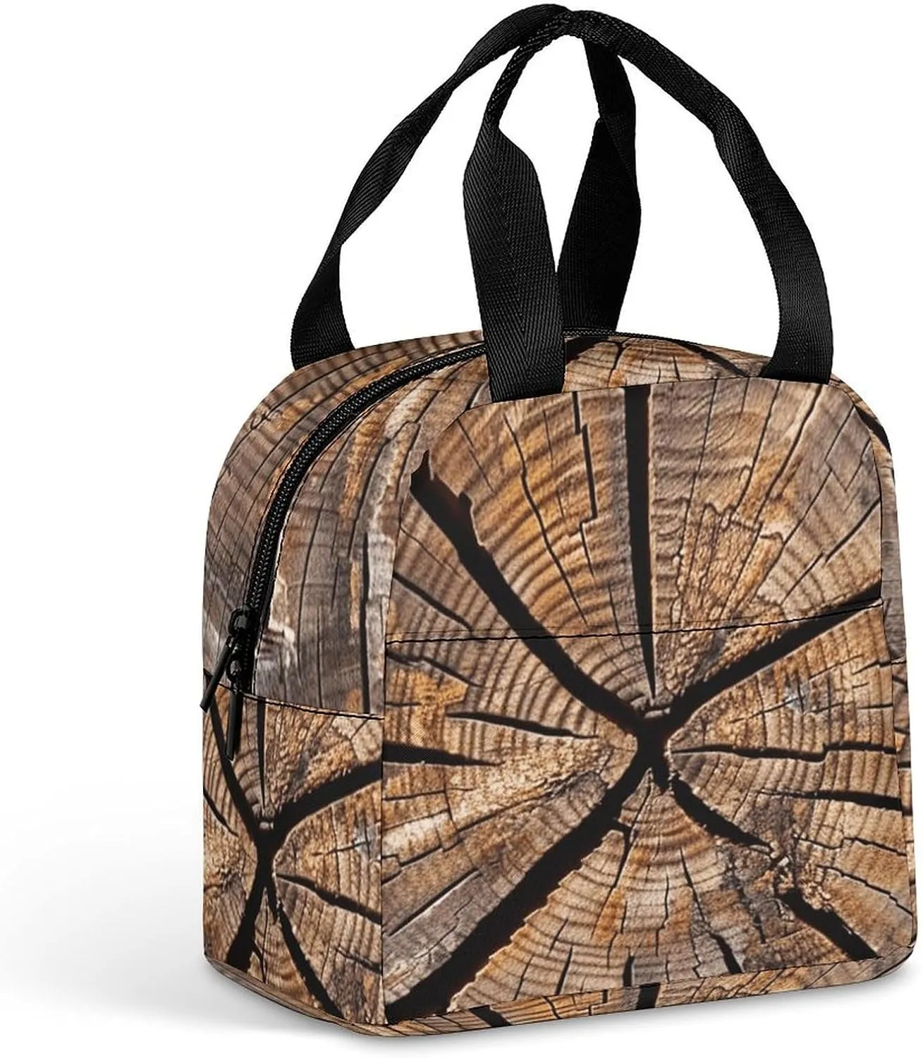 Insulated Lunch Bags Tree Stump Wood Grain Lunch Bag for Women Men Insulated Lunch Box for Work Picnic Travel