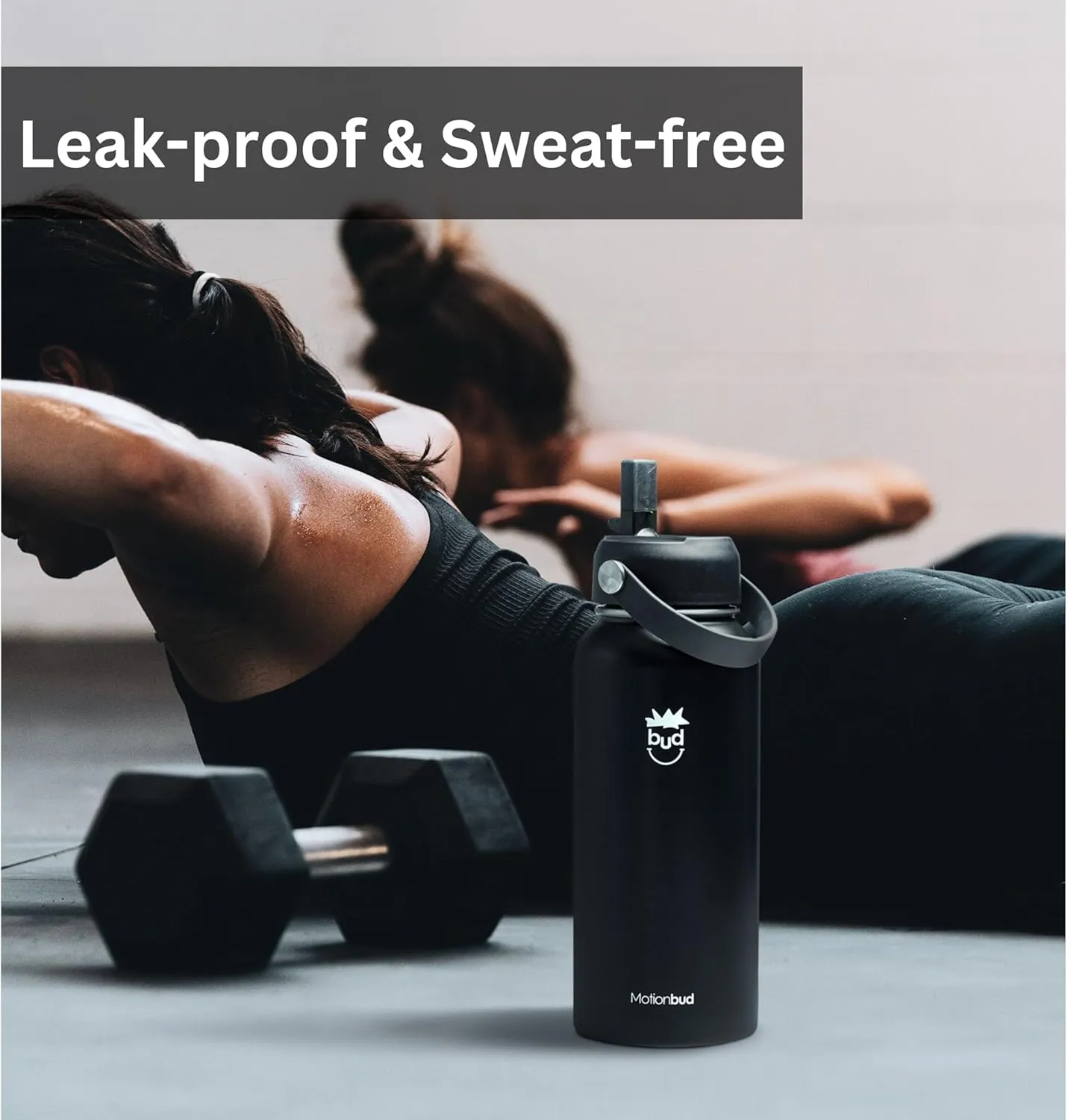 Insulated Water Bottle 32oz. - Stainless Steel, Spill-Proof Thermos with 3 Lids - BPA-Free, Vacuum Insulated, Keeps Drinks Cold for 24 Hours - Great for Travel, Workout, Sports