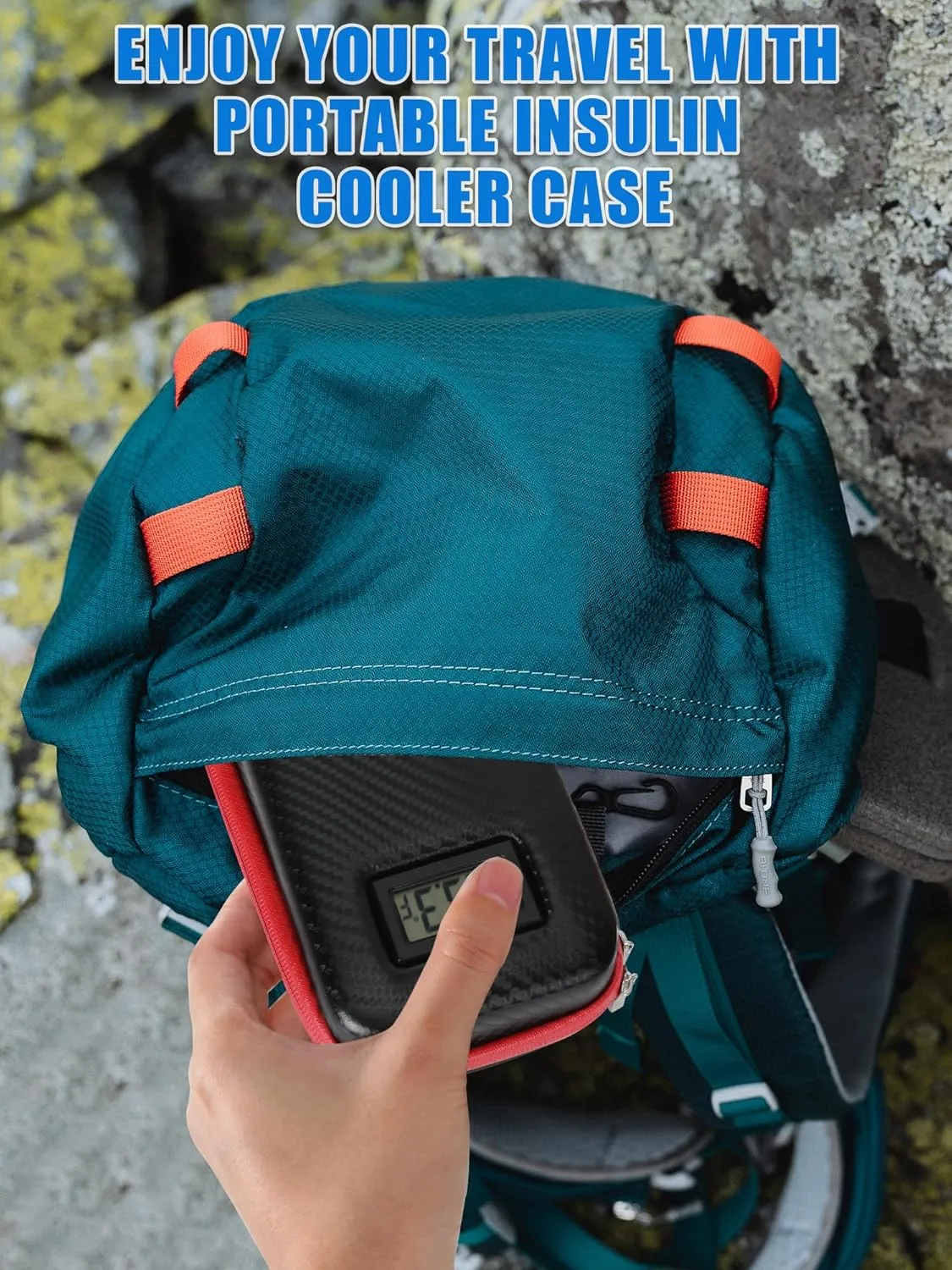 Insulin Cooler Travel Case with Tsa Approved Ice Packs Diabetic Medication Insulated Cooling Bag with Temperature Display Refrigerated Medicine Kit for Insulin Pen and Diabetic Supplies Storage