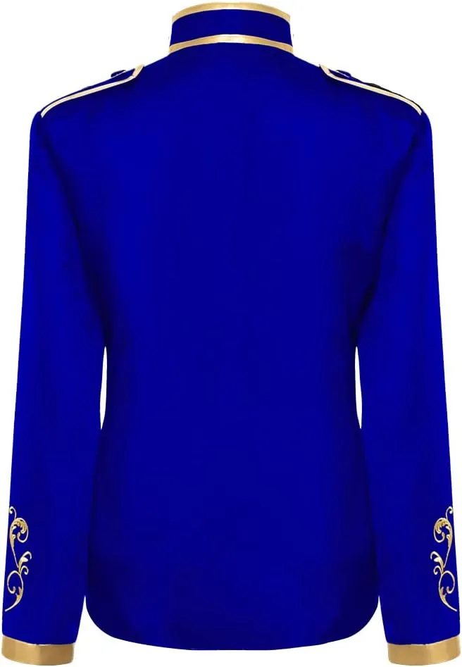 IWEMEK Men Prince Charming Costume Palace Prince Gold Embroidered Jacket Suit Court Uniform Cosplay Officer Medieval Costume