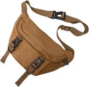 Japanese Canvas Crossbody Purse Chest Bag For Men And Women Versatile Black Shoulder Pack Adjustable Strap