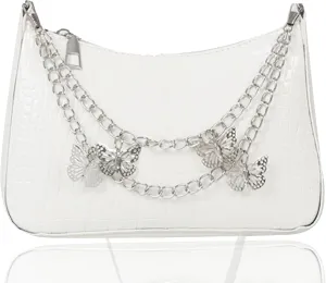 JeVenis White Y2K Purse Y2K Tote Bag Punk Gothic Tote Purse Y2k Crossbody Bag Y2k Shoulder Bag for Womens Girl Gift