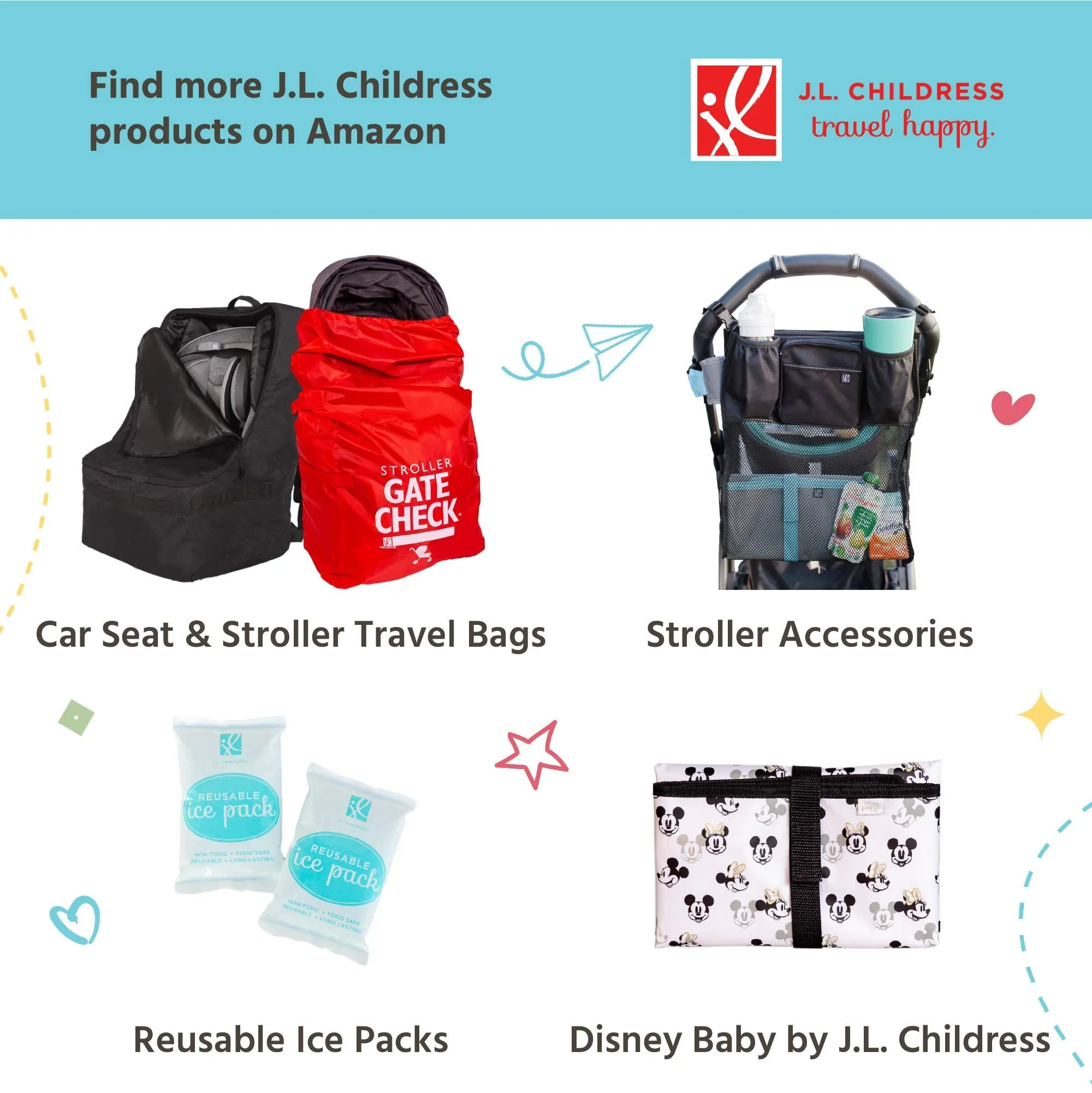 J.L. Childress MaxiCOOL 4 Bottle Breastmilk Cooler, Baby Bottle and Baby Food Bag, Insulated and Leak Proof, Ice Pack Included U2