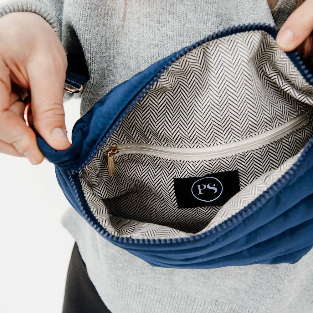 Jolie Puffer Belt Bag: Navy
