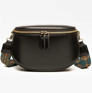 JSEIAJB Leather Bag Women's Bag Fashion Retro Layer Vegetable Tanned Leather Shoulder Messenger Bag Saddle Bag(D)
