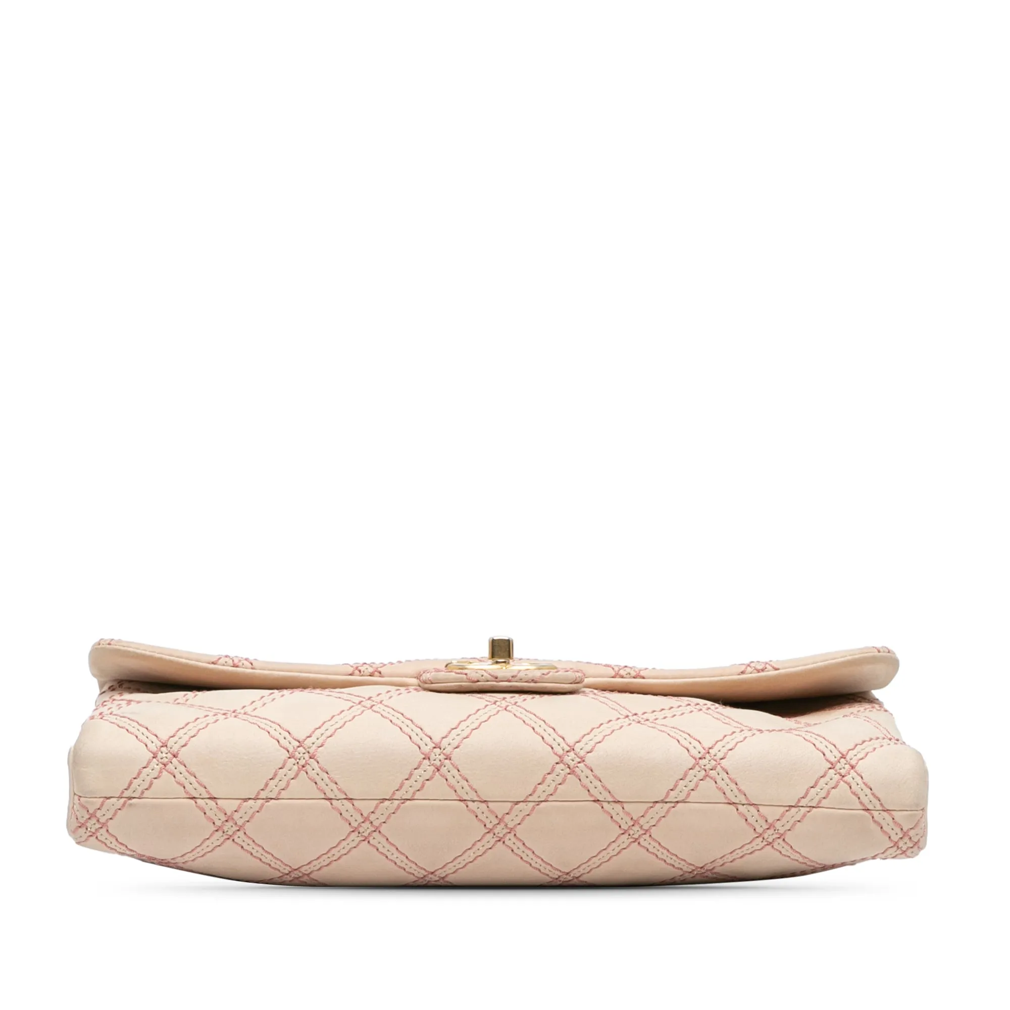 Jumbo Quilted Calfskin Triple Stitched Flap