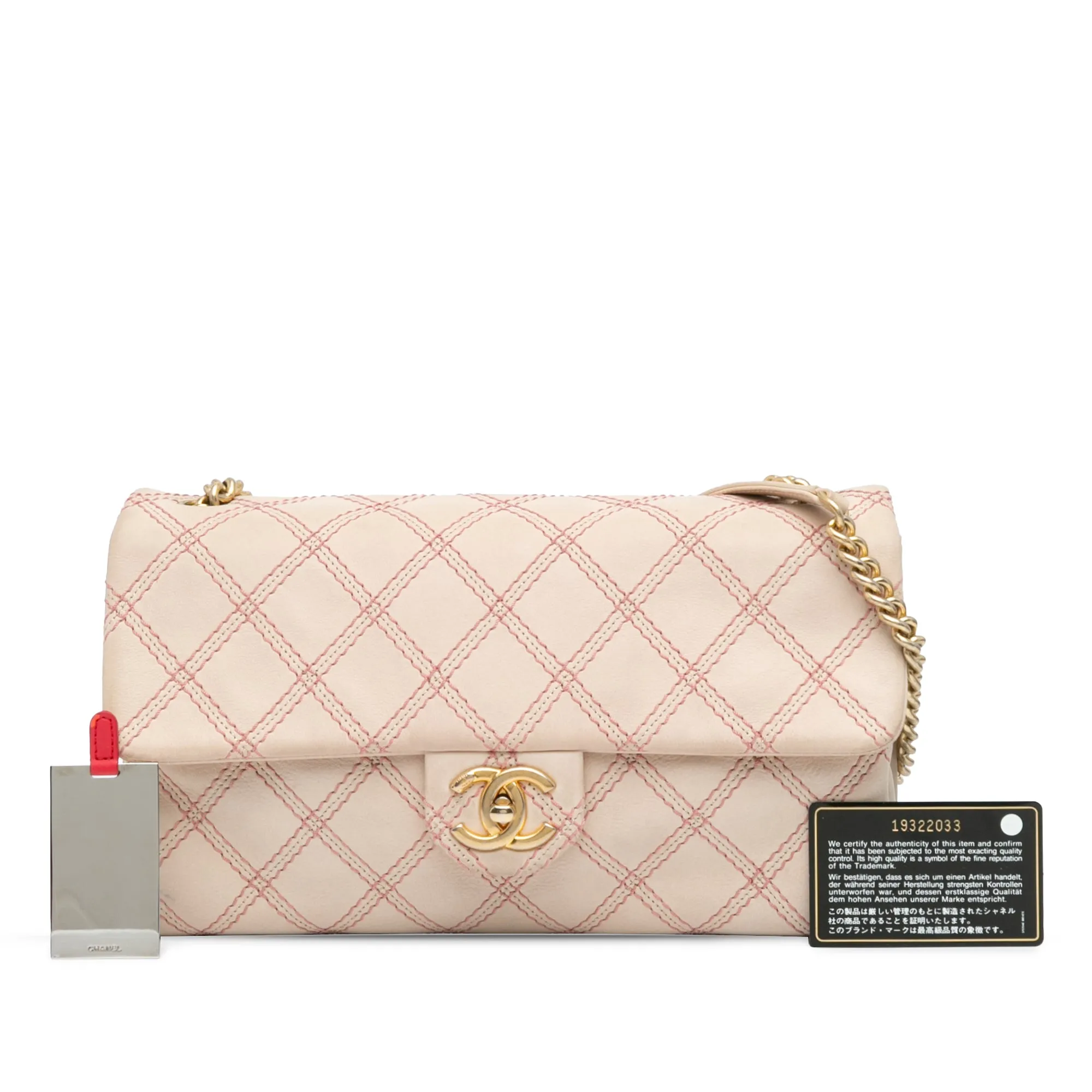 Jumbo Quilted Calfskin Triple Stitched Flap