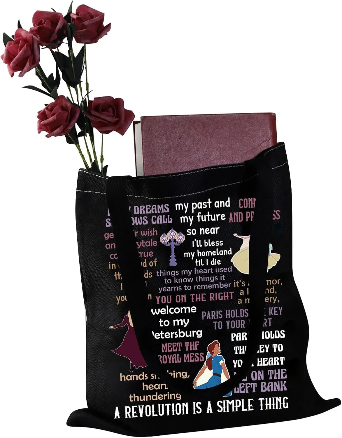 JYTAPP Quotes Tote Bag Musical Gifts Theater Canvas Tote Bag Musical Lover Gifts