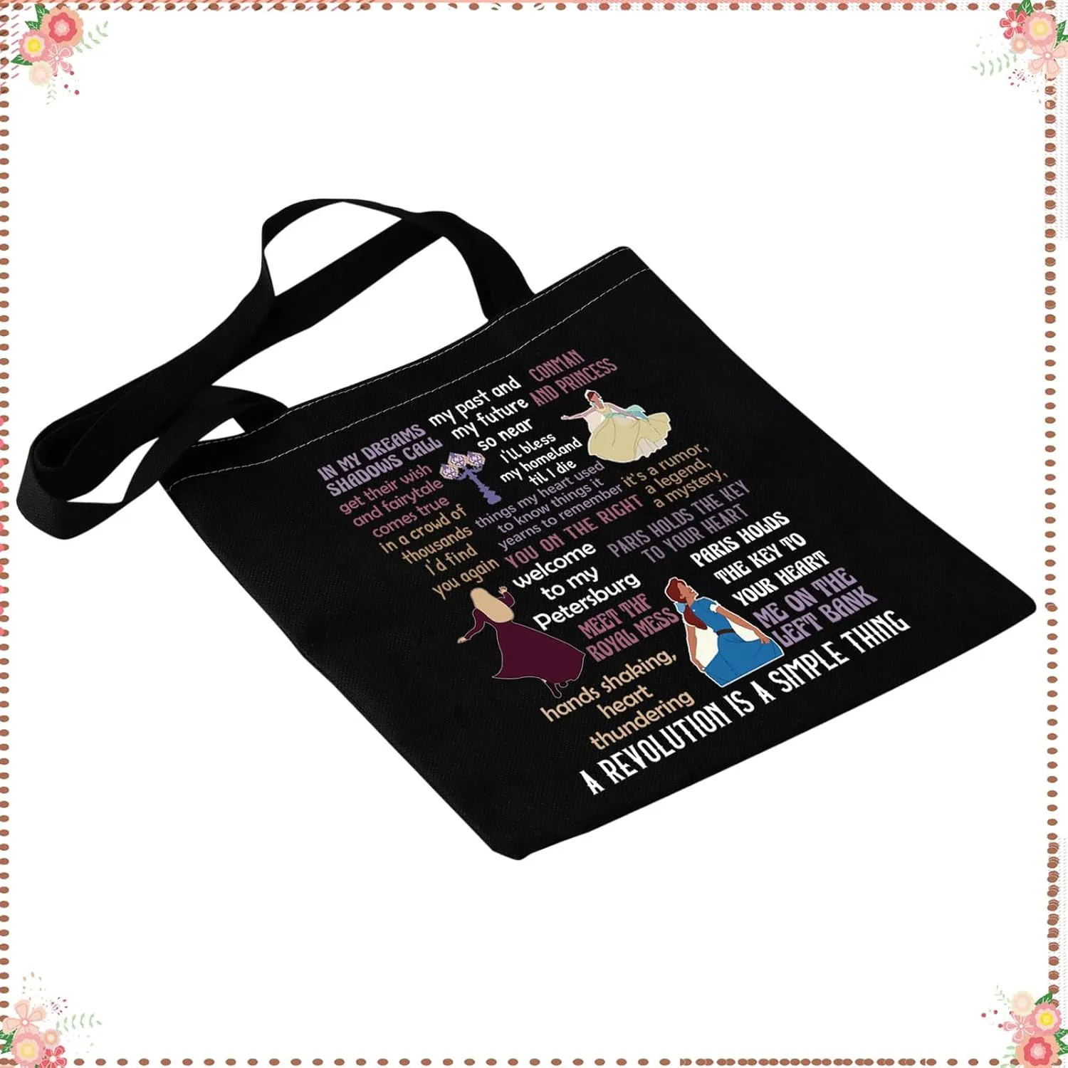JYTAPP Quotes Tote Bag Musical Gifts Theater Canvas Tote Bag Musical Lover Gifts