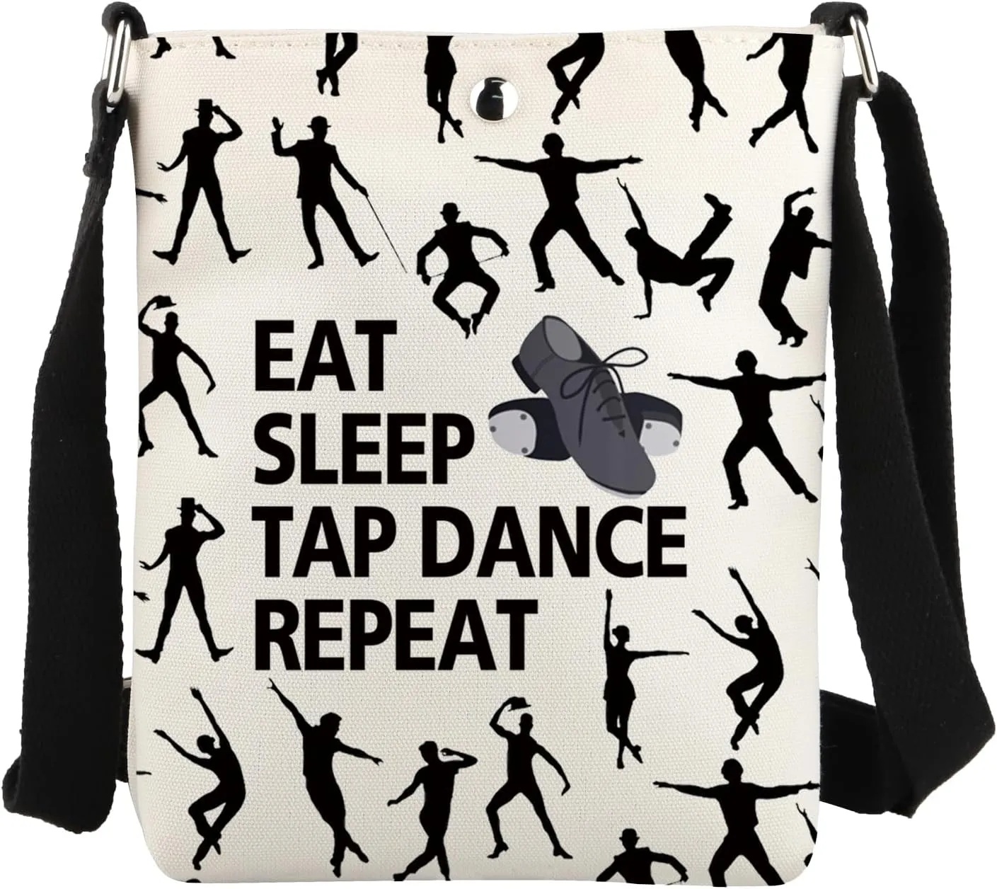 JYTAPP Tap Dancing Crossbody Bag Eat Sleep Tap Dance Repeat Crossbody Purse Bag for Tap Dance Lovers Gifts