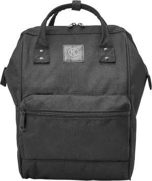 Kah&Kee Polyester Travel Backpack Functional Anti-theft School Laptop for Women Men (Black, Small)