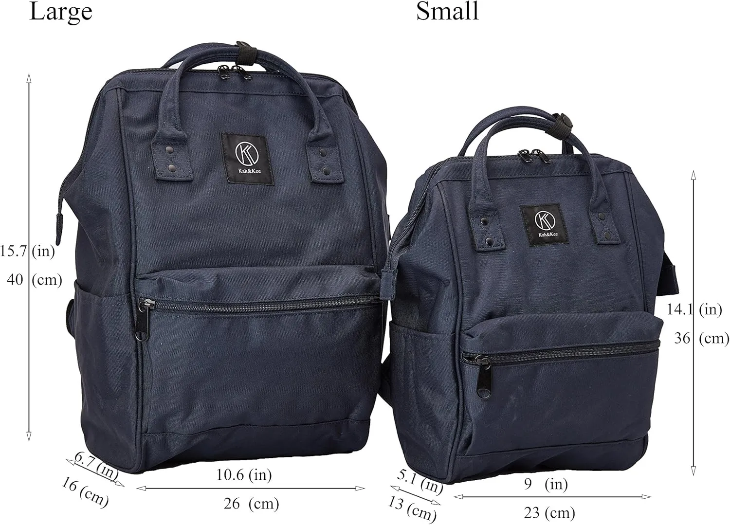 Kah&Kee Polyester Travel Backpack Functional Anti-theft School Laptop for Women Men (Black, Small)
