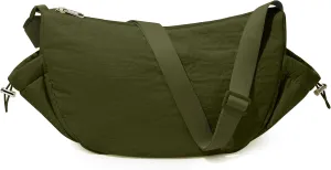 KALIDI Crossbody Purse Bag for Women Nylon Crescent Bag Men Dumpling Bag Lightweight Travel Sling Bag with Adjustable Strap
