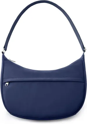 KALIDI Nylon Crescent Bag Medium Casual Shoulder Crossbody Purse with External Pocket for Women Men Travel