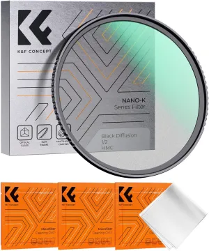 K&F Concept 67mm Black Diffusion 1/2 Filter Mist Cinematic Effect Filter with 18 Multi-Layer Coatings for Video/Vlog/Portrait Photography (K-Series)