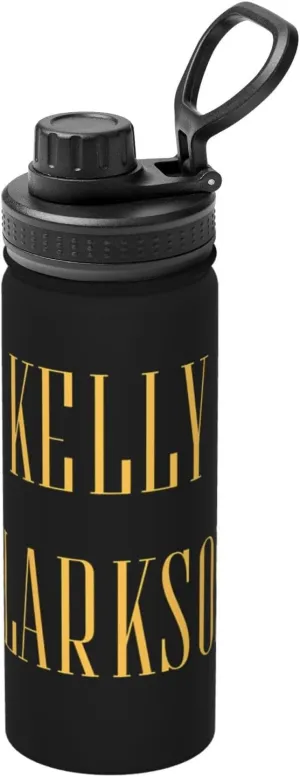 Kelly Musics Clarkson Sports Water Bottle 18oz Stainless Insulated Water Bottles Leak Proof Hot and Cold Flask Travel Cup for Hiking & Biking