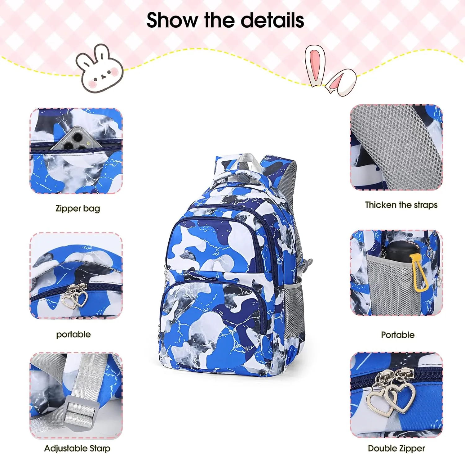 Kids Backpack for Boys Teens Bookbag for Elementary Primary Middle School with Lunch Box Set