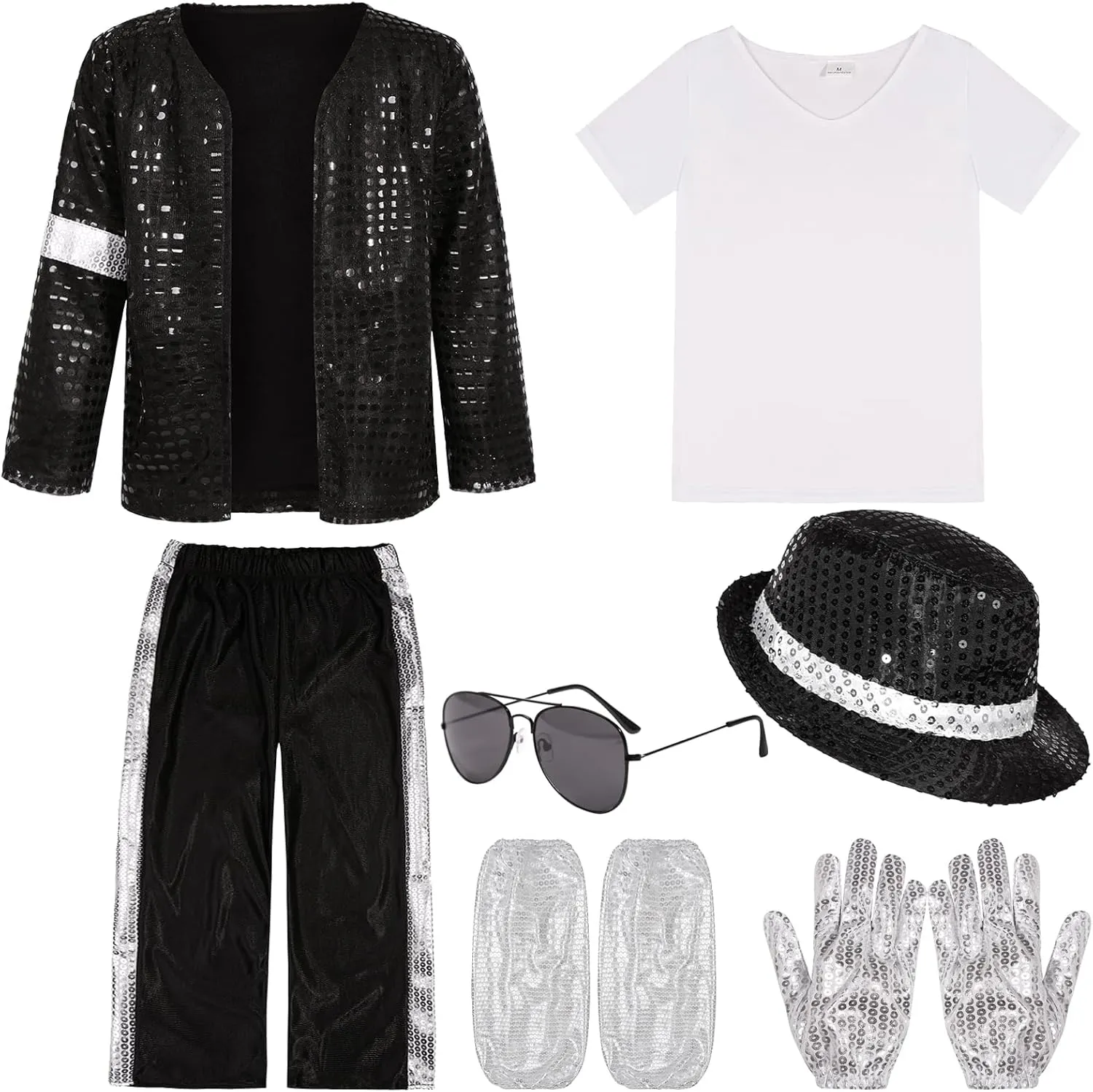 Kids Dance Star Costume for Boys 80s 90s Pop Stage Outfits for Halloween