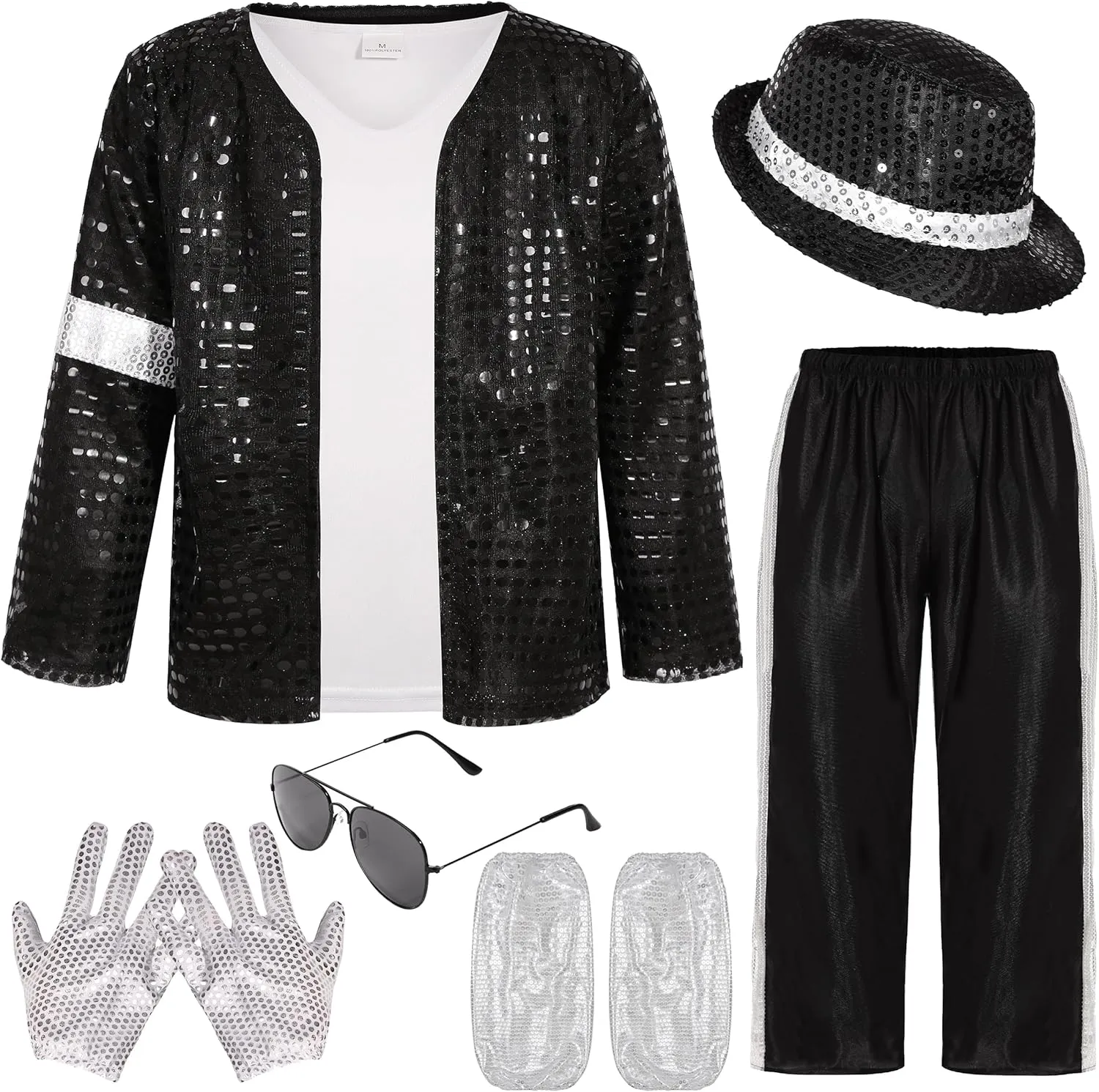 Kids Dance Star Costume for Boys 80s 90s Pop Stage Outfits for Halloween