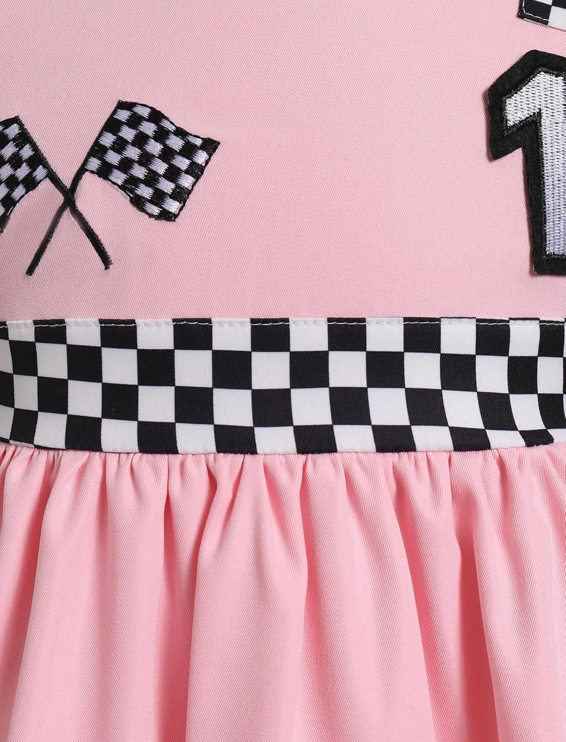 Kids Girls 1st 2nd Birthday Outfit Race Car Driver Costume Flutter Sleeve Ruffle Racer Dress Toddler Racing Suit Cake Smash