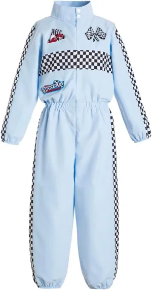 Kids Race Car Driver Costume Boys Racer Jumpsuit Drive Costume Birthday Outfit Set for Kids
