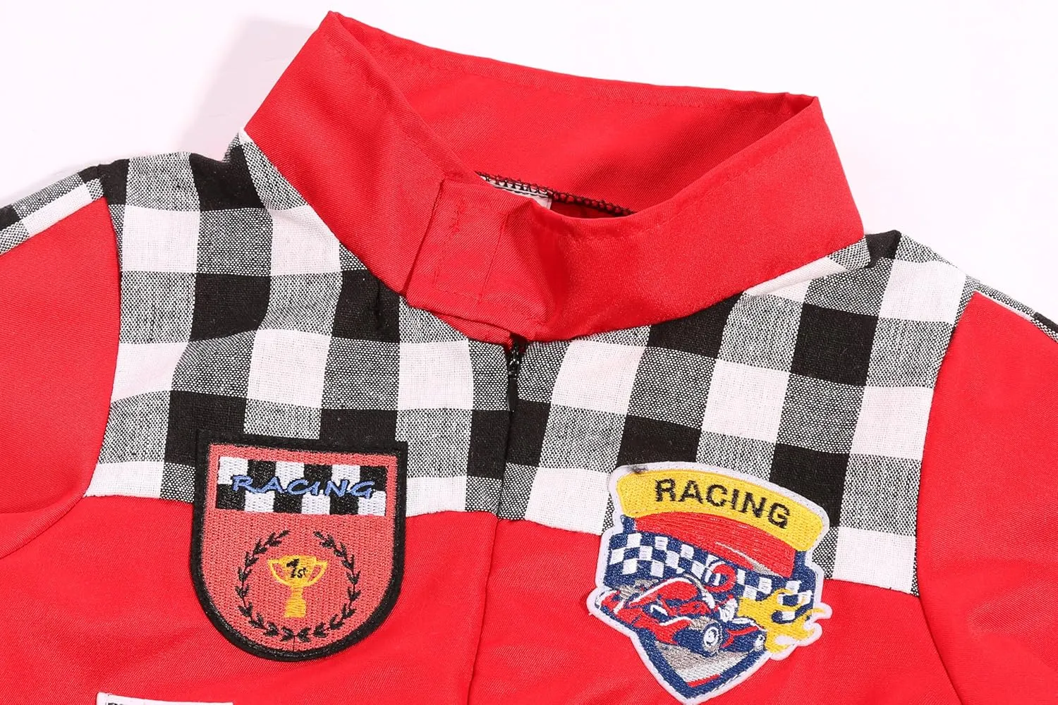 Kids Race Car Driver Costume Boys Racer Jumpsuit With Car Cap Halloween