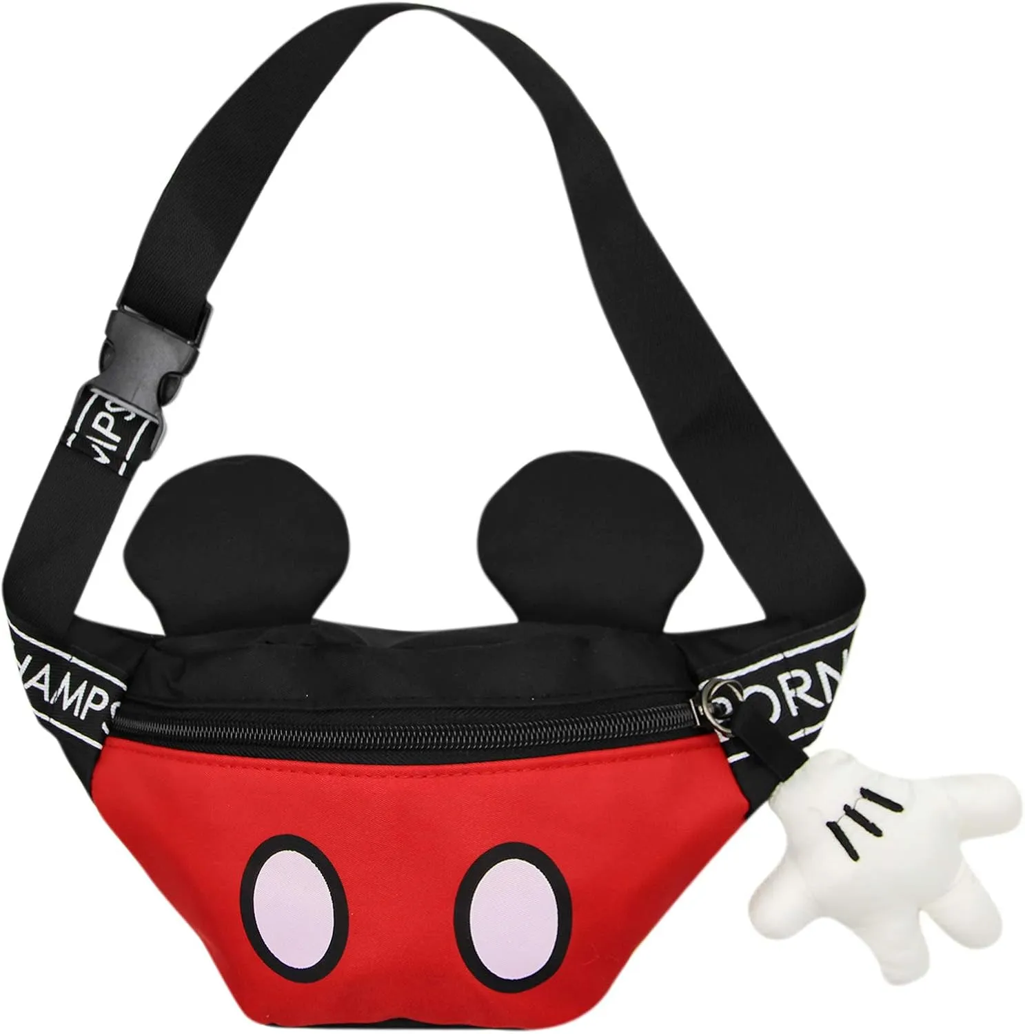 Kids Toddlers Cartoon Fanny Pack Waist Pack Cute Canvas Crossbody Purse Handbag with Mouse Ears for Boys Girls