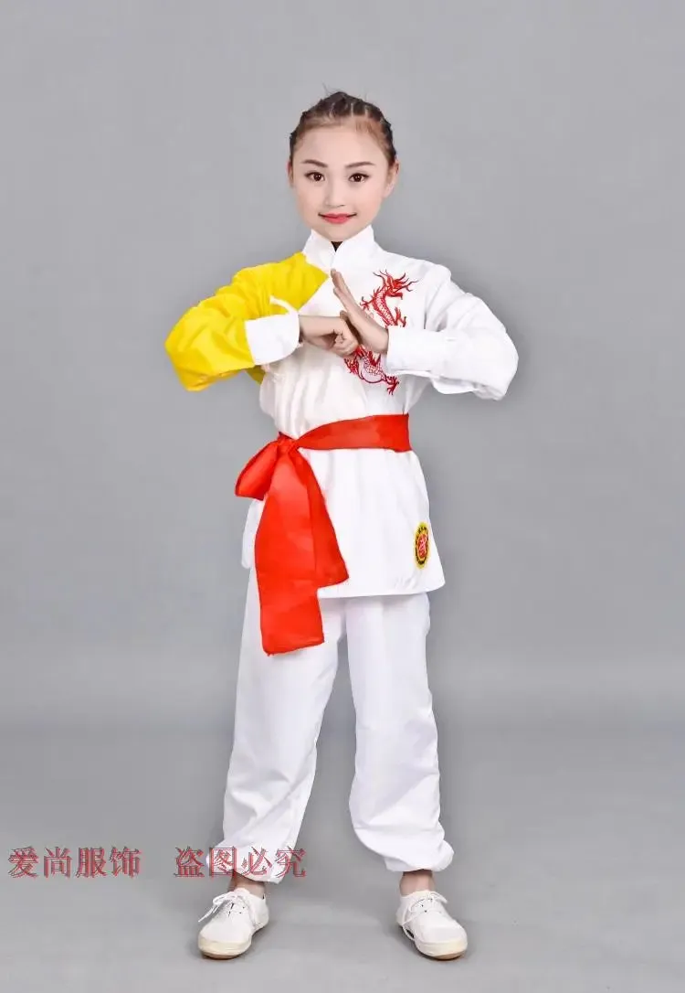 Kids Traditional Chinese Wushu Kung Fu Costume Set for Stage Performance